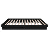Bed Frame without Mattress Black Solid Wood 135x190 cm - Rear View