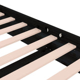 Bed Frame without Mattress Black Solid Wood 135x190 cm - Close-Up Angle