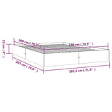 Bed Frame without Mattress Solid Wood 183x203 cm King - Extra Image
