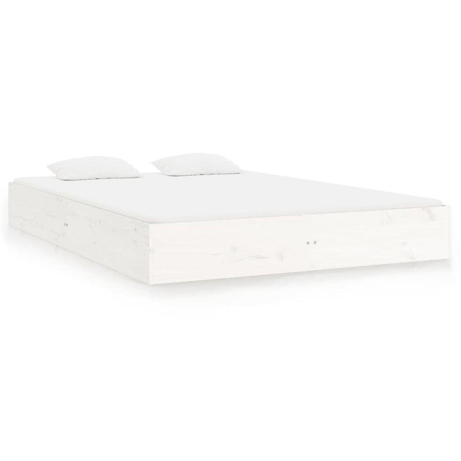 Bed Frame without Mattress White Solid Wood 180x200 cm