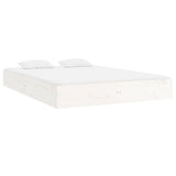 Bed Frame without Mattress White Solid Wood 183x203 cm King