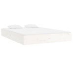 Bed Frame without Mattress White Solid Wood 180x200 cm