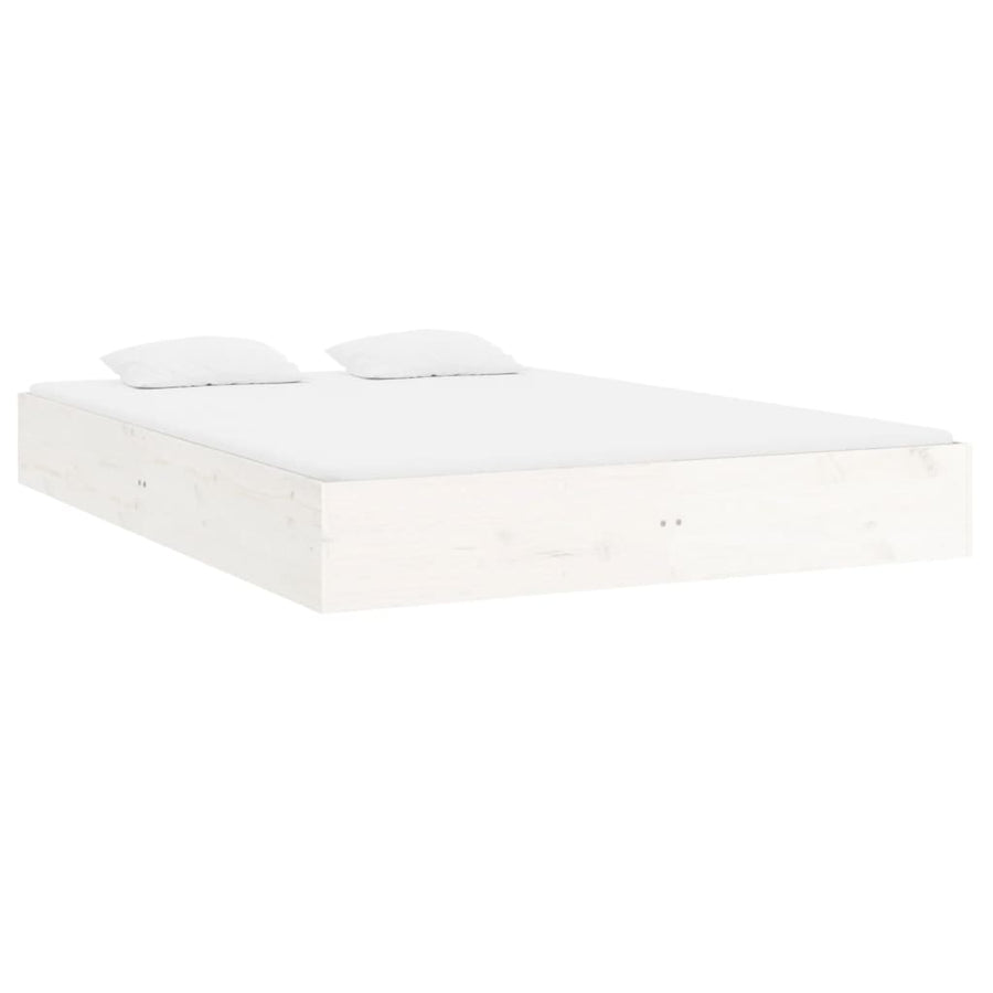 Bed Frame without Mattress White Solid Wood 180x200 cm