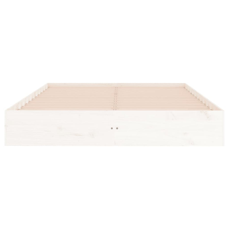 Bed Frame without Mattress White Solid Wood 180x200 cm