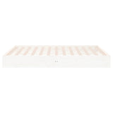 Bed Frame without Mattress White Solid Wood 183x203 cm King - Rear View