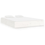 Bed Frame without Mattress White Solid Wood 150x200 cm - Front View