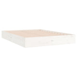 Bed Frame without Mattress White Solid Wood 150x200 cm - Side View