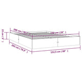 Bed Frame without Mattress White Solid Wood 150x200 cm - Extra Image