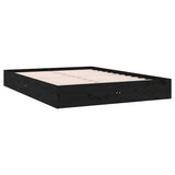 Bed Frame without Mattress Black Solid Wood 150x200 cm