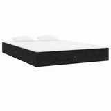 Bed Frame without Mattress Black Solid Wood 150x200 cm