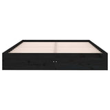 Bed Frame without Mattress Black Solid Wood 150x200 cm