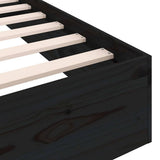 Bed Frame without Mattress Black Solid Wood 150x200 cm - Close-Up Angle