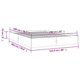 Bed Frame without Mattress Black Solid Wood 150x200 cm - Extra Image