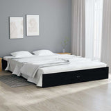 Bed Frame without Mattress Black Solid Wood 150x200 cm