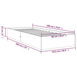 Bed Frame without Mattress Solid Wood 90x190 cm - Extra Image