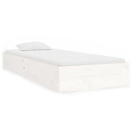 Bed Frame without Mattress White Solid Wood 90x190 cm Single
