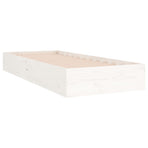 Bed Frame without Mattress White Solid Wood 90x190 cm Single