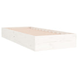 Bed Frame without Mattress White Solid Wood 90x190 cm - Side View