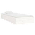 Bed Frame without Mattress White Solid Wood 90x190 cm Single