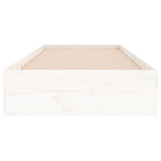 Bed Frame without Mattress White Solid Wood 90x190 cm Single