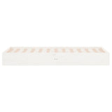 Bed Frame without Mattress White Solid Wood 90x190 cm - Rear View
