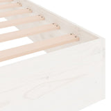 Bed Frame without Mattress White Solid Wood 90x190 cm - Close-Up Angle
