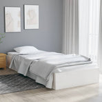Bed Frame without Mattress White Solid Wood 90x190 cm Single