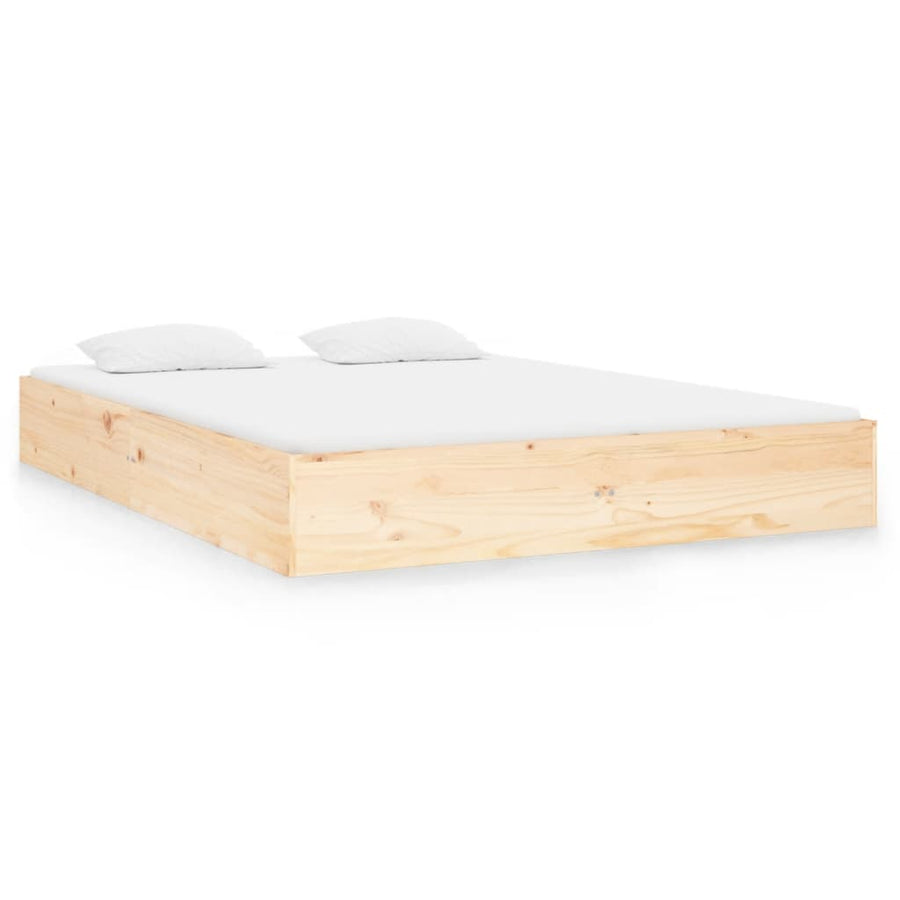 Bed Frame without Mattress Solid Wood 135x190 cm