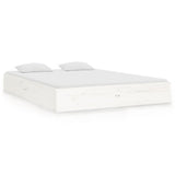 Bed Frame without Mattress White Solid Wood 135x190 cm