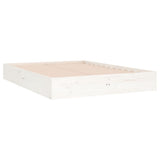 Bed Frame without Mattress White Solid Wood 135x190 cm - Side View