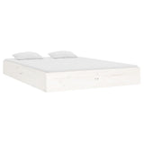Bed Frame without Mattress White Solid Wood 135x190 cm - Top-Down View