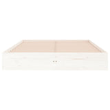Bed Frame without Mattress White Solid Wood 135x190 cm