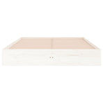 Bed Frame without Mattress White Solid Wood 135x190 cm Double