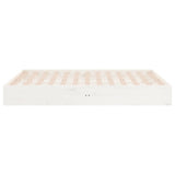 Bed Frame without Mattress White Solid Wood 135x190 cm - Rear View