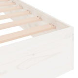 Bed Frame without Mattress White Solid Wood 135x190 cm - Close-Up Angle