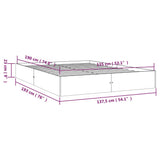 Bed Frame without Mattress White Solid Wood 135x190 cm