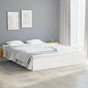 Bed Frame without Mattress White Solid Wood 135x190 cm Double