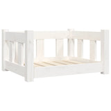 Dog Bed White 55.5x45.5x28 cm Solid Wood Pine - Front View