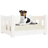 Dog Bed White 55.5x45.5x28 cm Solid Wood Pine - Side View