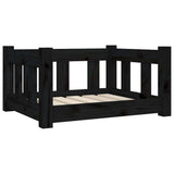 Dog Bed Black 55.5x45.5x28 cm Solid Wood Pine