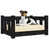 Dog Bed Black 55.5x45.5x28 cm Solid Wood Pine - Side View