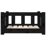 Dog Bed Black 55.5x45.5x28 cm Solid Wood Pine