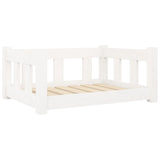 Dog Bed White 65.5x50.5x28 cm Solid Wood Pine - Front View