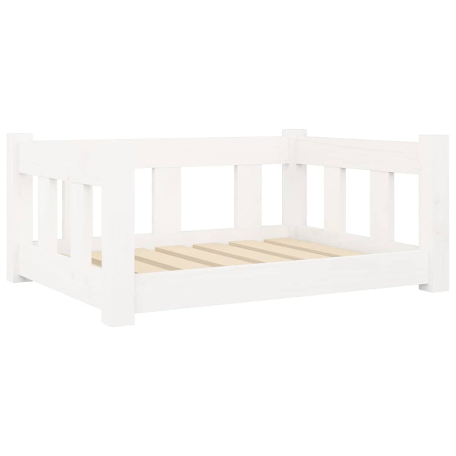 Dog Bed White 65.5x50.5x28 cm Solid Wood Pine
