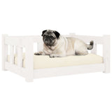 Dog Bed White 65.5x50.5x28 cm Solid Wood Pine - Side View
