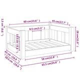 Dog Bed White 65.5x50.5x28 cm Solid Wood Pine - Close-Up Angle