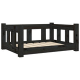 Dog Bed Black 65.5x50.5x28 cm Solid Wood Pine