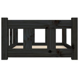 Dog Bed Black 65.5x50.5x28 cm Solid Wood Pine - 45-Degree Angle