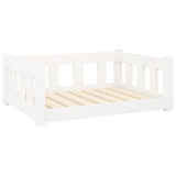 Dog Bed White 75.5x55.5x28 cm Solid Wood Pine - Front View