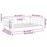 Dog Bed 95.5x65.5x28 cm Solid Wood Pine - Close-Up Angle